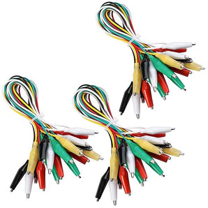 ELEGOO 30pcs Alligator Clip Test Wires 22AWG Double Ended Insulated Crocodile Clips for Electrical Testing Test Cord Kit for Multimeter 50cm Jumper Wire Connection Cable